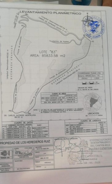 Terreno en Venta en San Joaquin Mira, Carchi