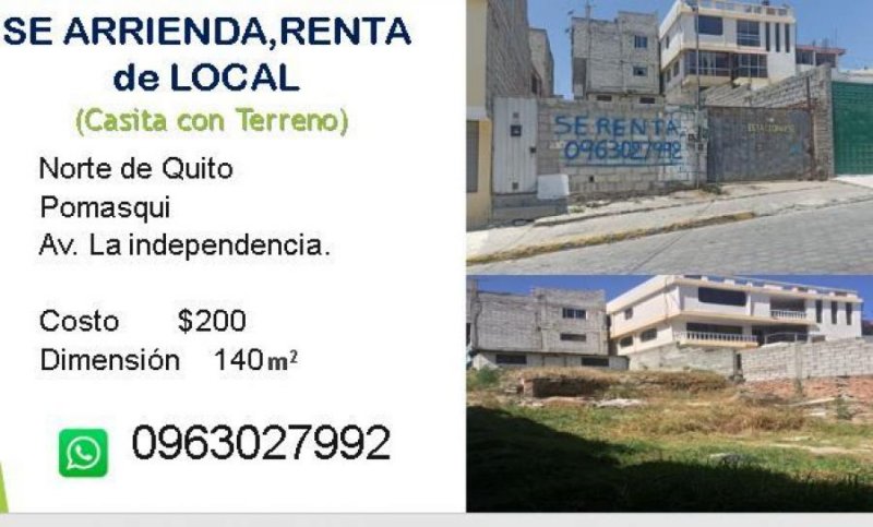 Local en Arriendo en Pomasqui La independencia,las Tolas,pomasqui,Quito, Pichincha