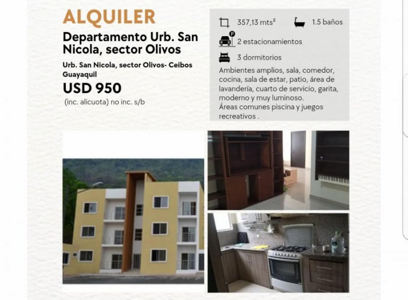 Departamento en Arriendo en tarqui Guayaquil, Guayas