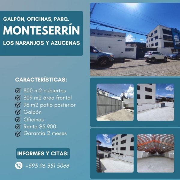 Nave en Arriendo en Monteserrín Quito, Pichincha