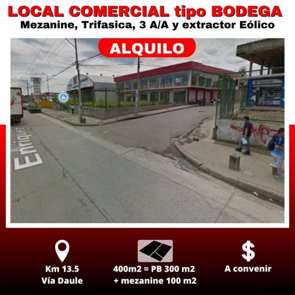 Foto Local en Arriendo en Tarqui, Km 13.5 Vía Daule, Guayas - U$D 1.500 - LOA37087 - BienesOnLine