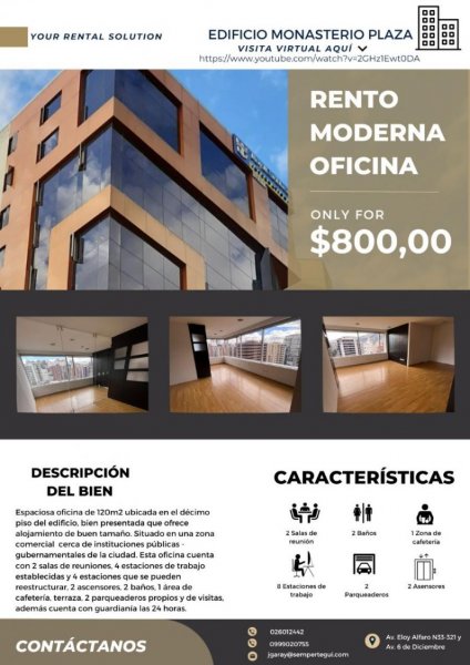 Oficina en Arriendo en El Batán Quito, Pichincha