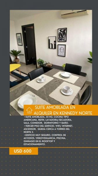 Suite amoblada ubicada en Kennedy Norte